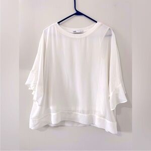 EUC Zara Sheer Top With inner tank Size S